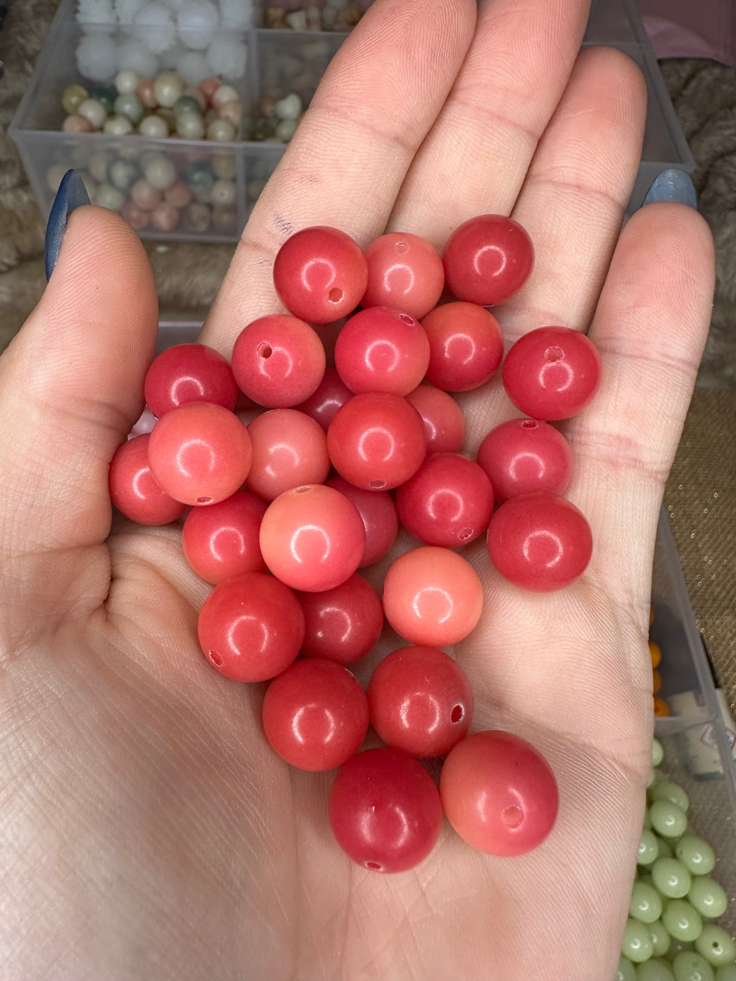 Bodhi Bead Red Two Tone (20pcs)